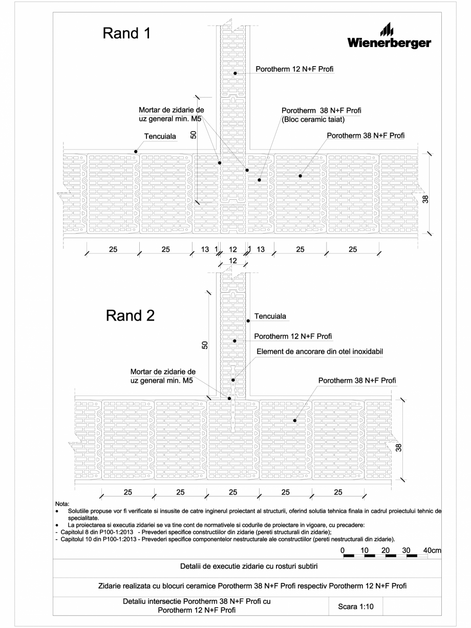 Pagina 1-CAD-DWG Detalii tehnice bloc ceramic POROTHERM Detaliu de montaj 12 N+F Profi 