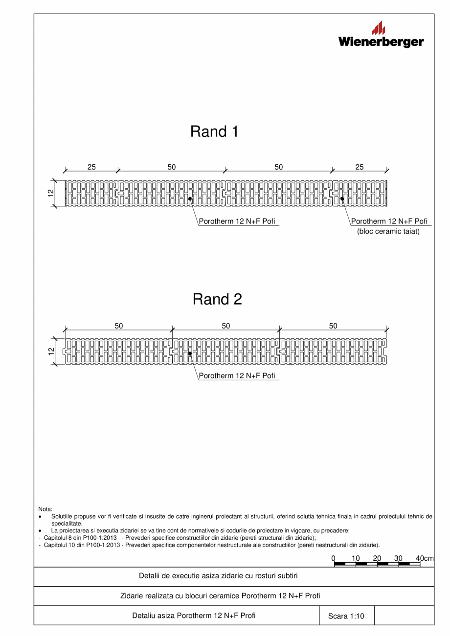 Pagina 1-CAD-PDF Detalii tehnice bloc ceramic POROTHERM Detaliu de montaj 12 N+F Profi 