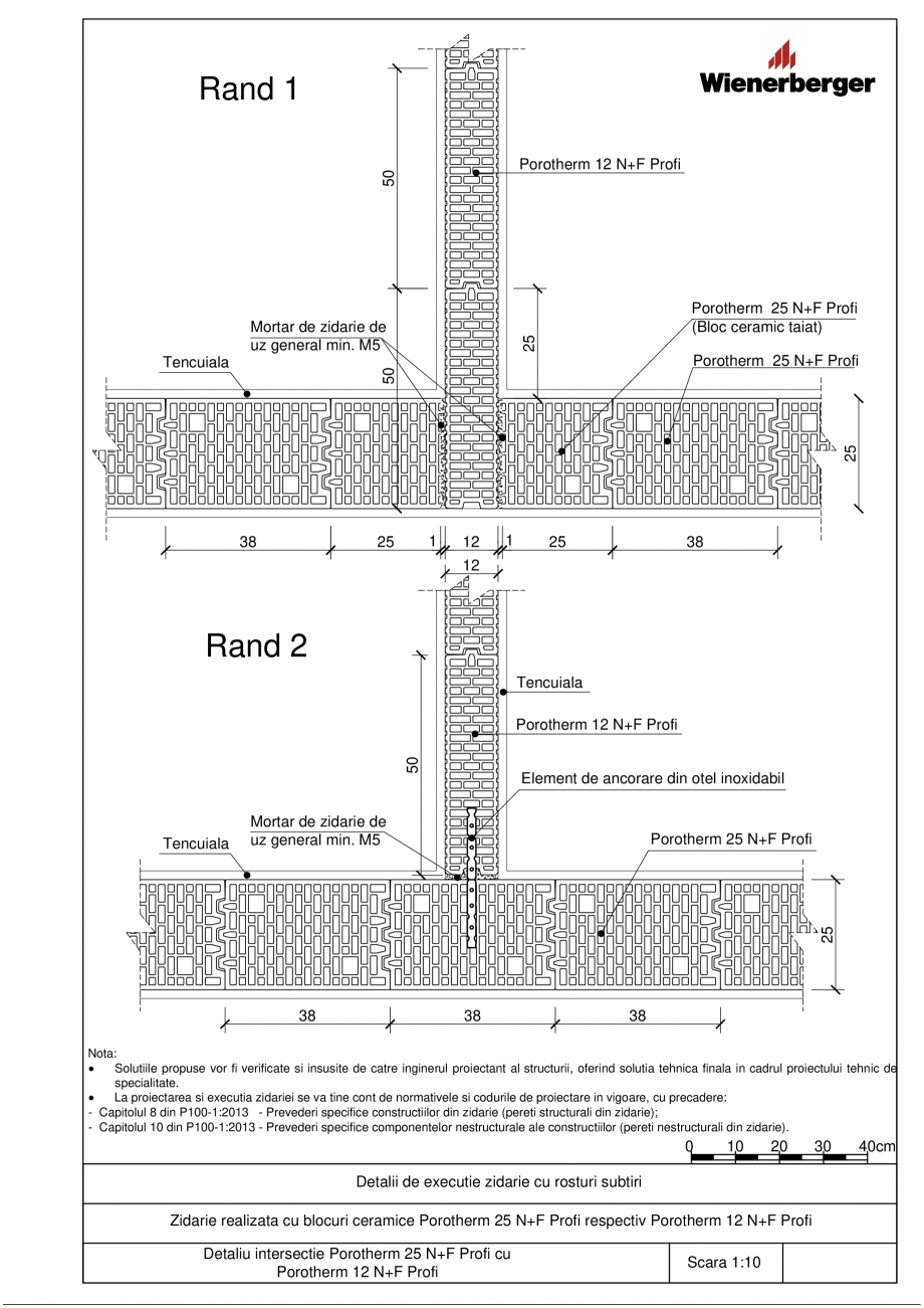 Pagina 2 - CAD-PDF Detalii tehnice bloc ceramic POROTHERM Detaliu de montaj 12 N+F Profi 