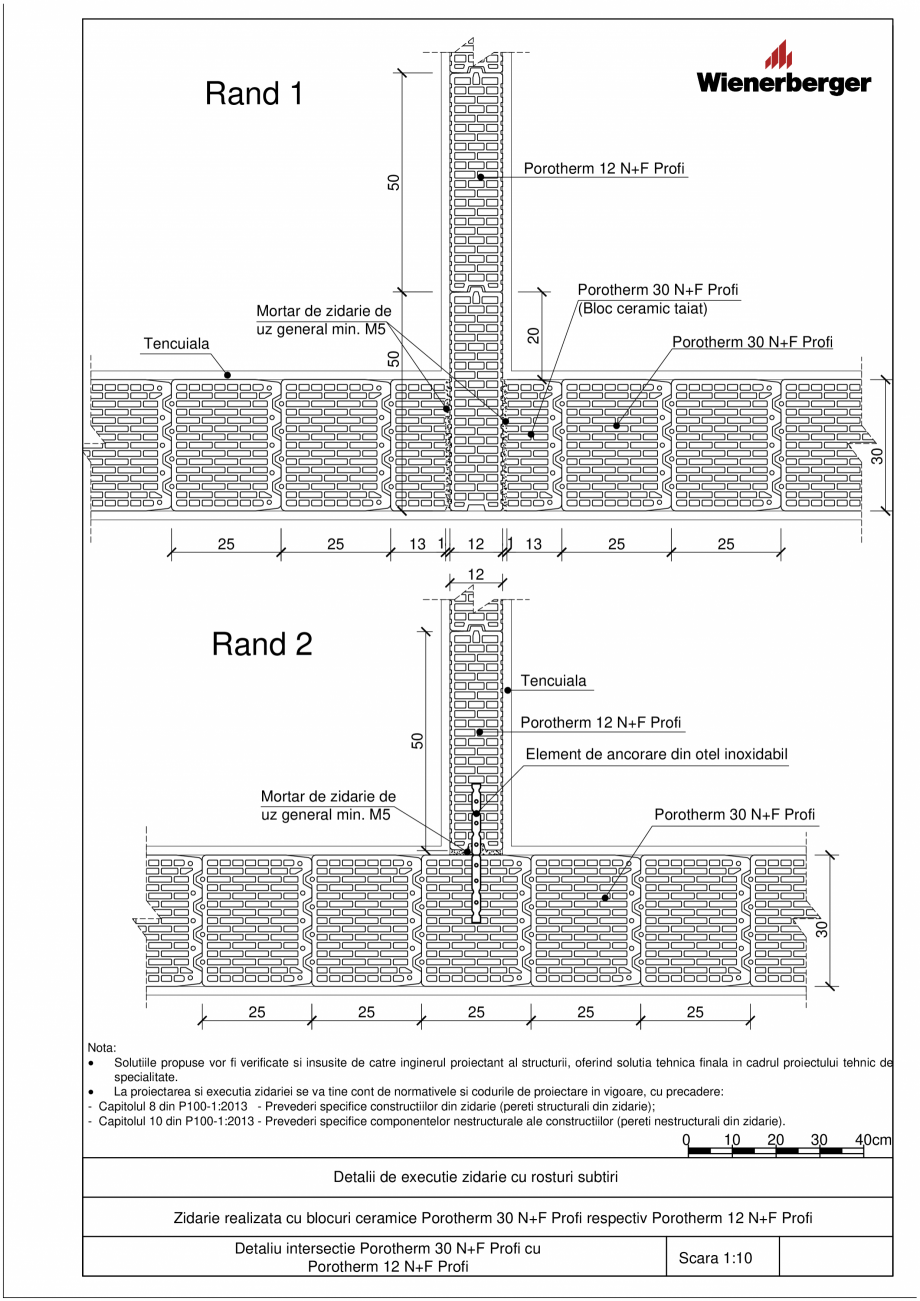 Pagina 3 - CAD-PDF Detalii tehnice bloc ceramic POROTHERM Detaliu de montaj 12 N+F Profi 