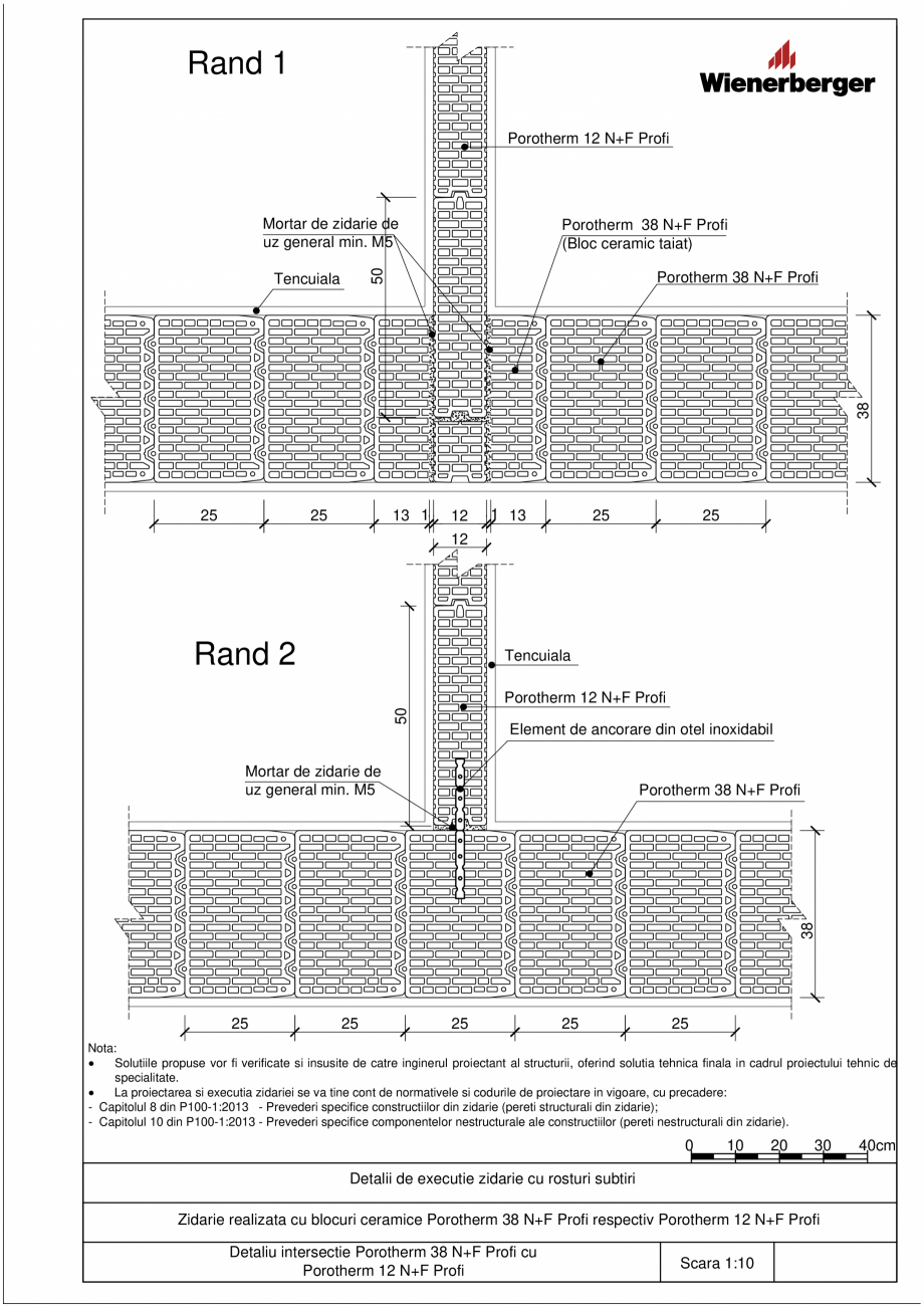 Pagina 4 - CAD-PDF Detalii tehnice bloc ceramic POROTHERM Detaliu de montaj 12 N+F Profi 
