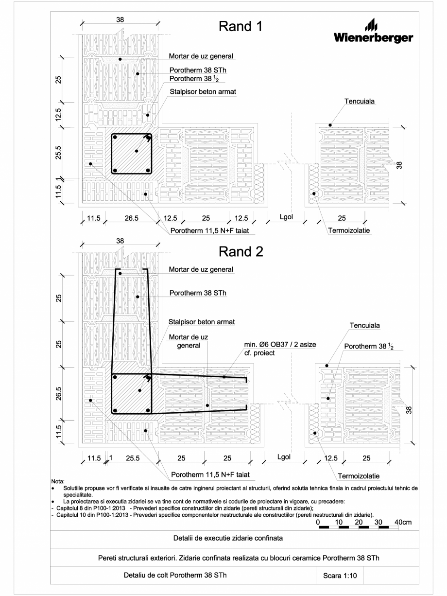 Pagina 1-CAD-DWG Detalii tehnice bloc ceramic POROTHERM Detaliu de montaj 38 STh 