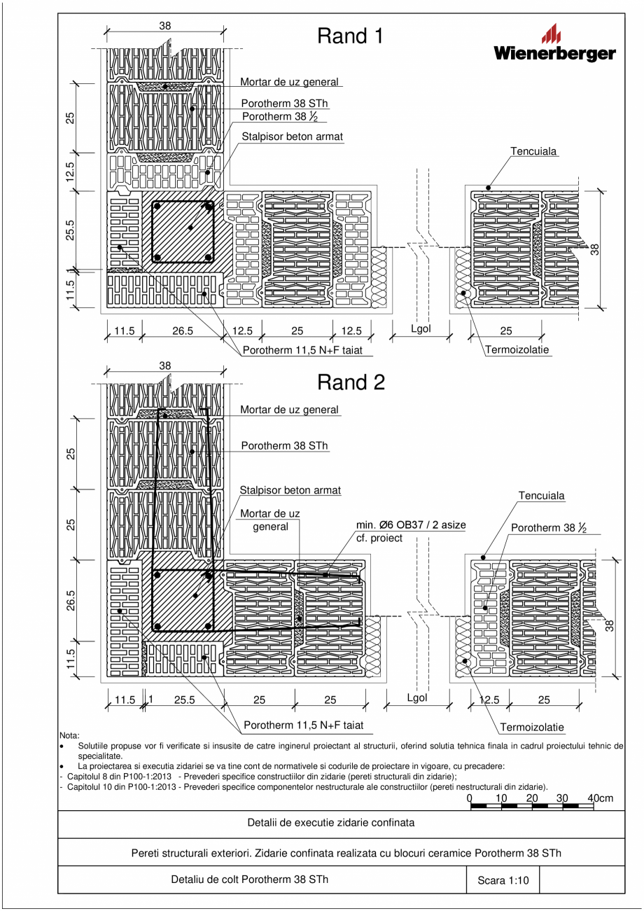 Pagina 2 - CAD-PDF Detalii tehnice bloc ceramic POROTHERM Detaliu de montaj 38 STh 