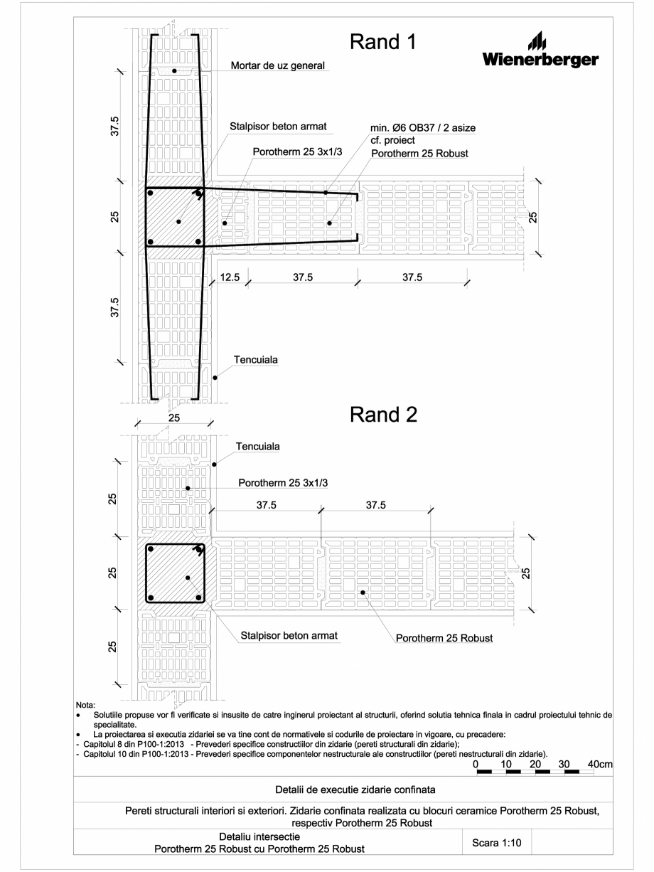 Pagina 1-CAD-DWG Detalii tehnice bloc ceramic POROTHERM Detaliu de montaj 25 Robust 