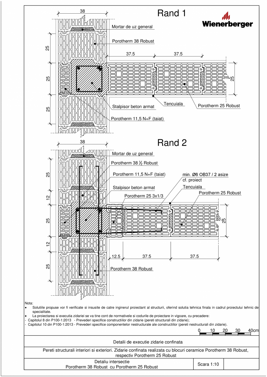Pagina 3 - CAD-PDF Detalii tehnice bloc ceramic POROTHERM Detaliu de montaj 25 Robust 