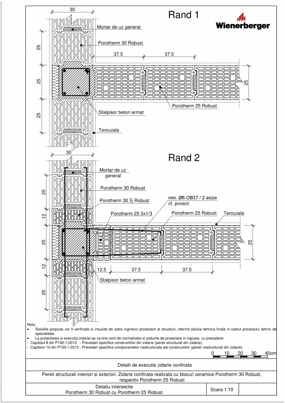 Pagina 4 - CAD-PDF Detalii tehnice bloc ceramic POROTHERM Detaliu de montaj 25 Robust 