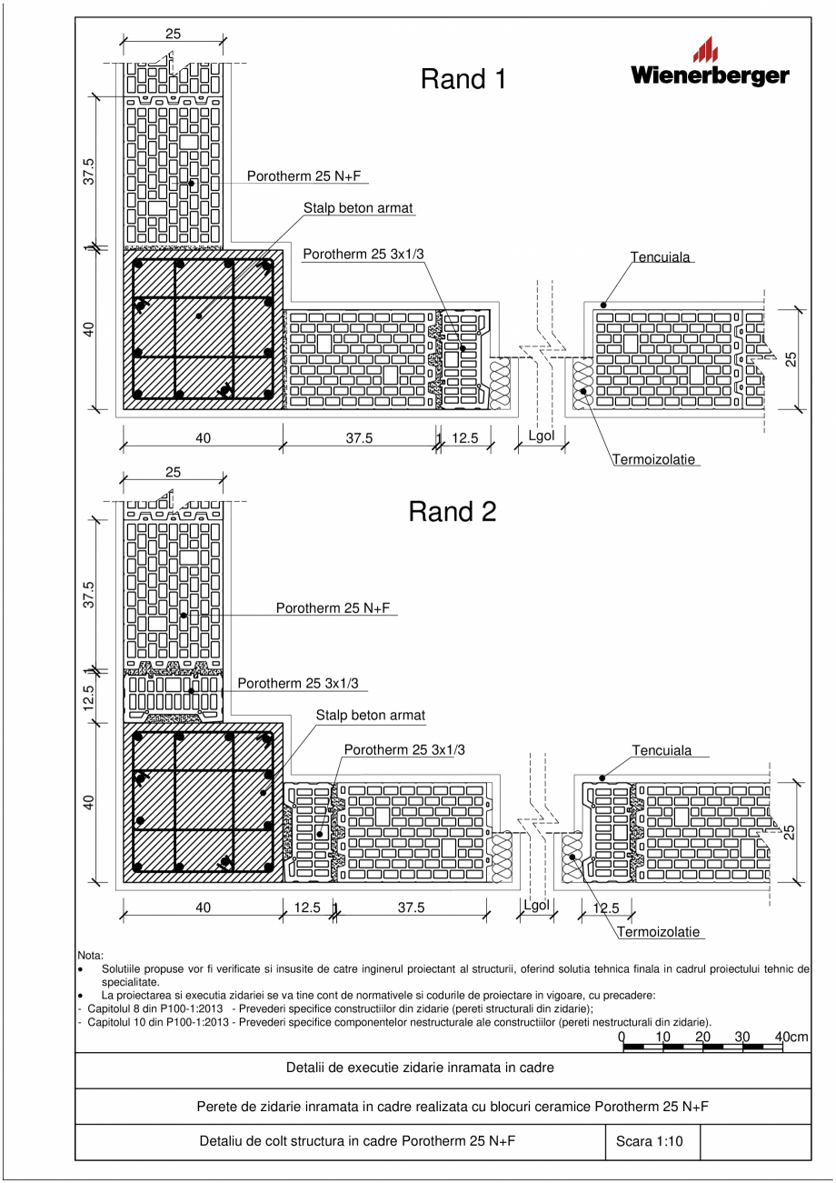 Pagina 2 - CAD-PDF Detalii tehnice bloc ceramic POROTHERM Detaliu de montaj 25 N+F 