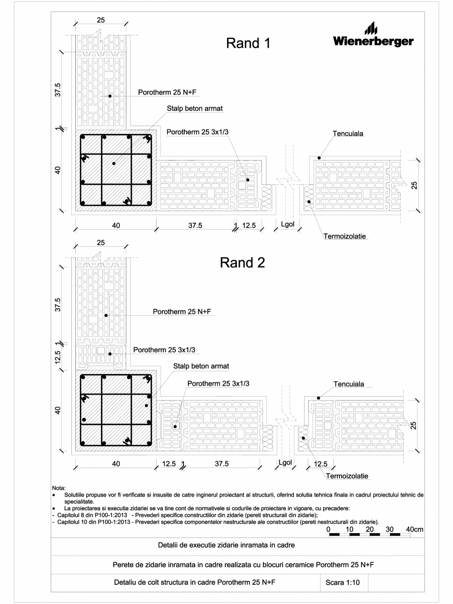Pagina 1-CAD-DWG Detalii tehnice bloc ceramic POROTHERM Detaliu de montaj 25 N+F 