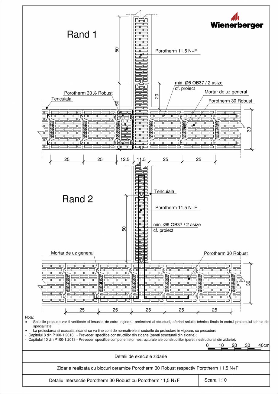 Pagina 3 - CAD-PDF Detalii tehnice bloc ceramic POROTHERM Detaliu de montaj 11.5 N+F 