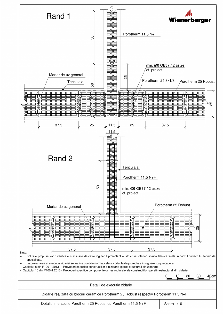 Pagina 4 - CAD-PDF Detalii tehnice bloc ceramic POROTHERM Detaliu de montaj 11.5 N+F 