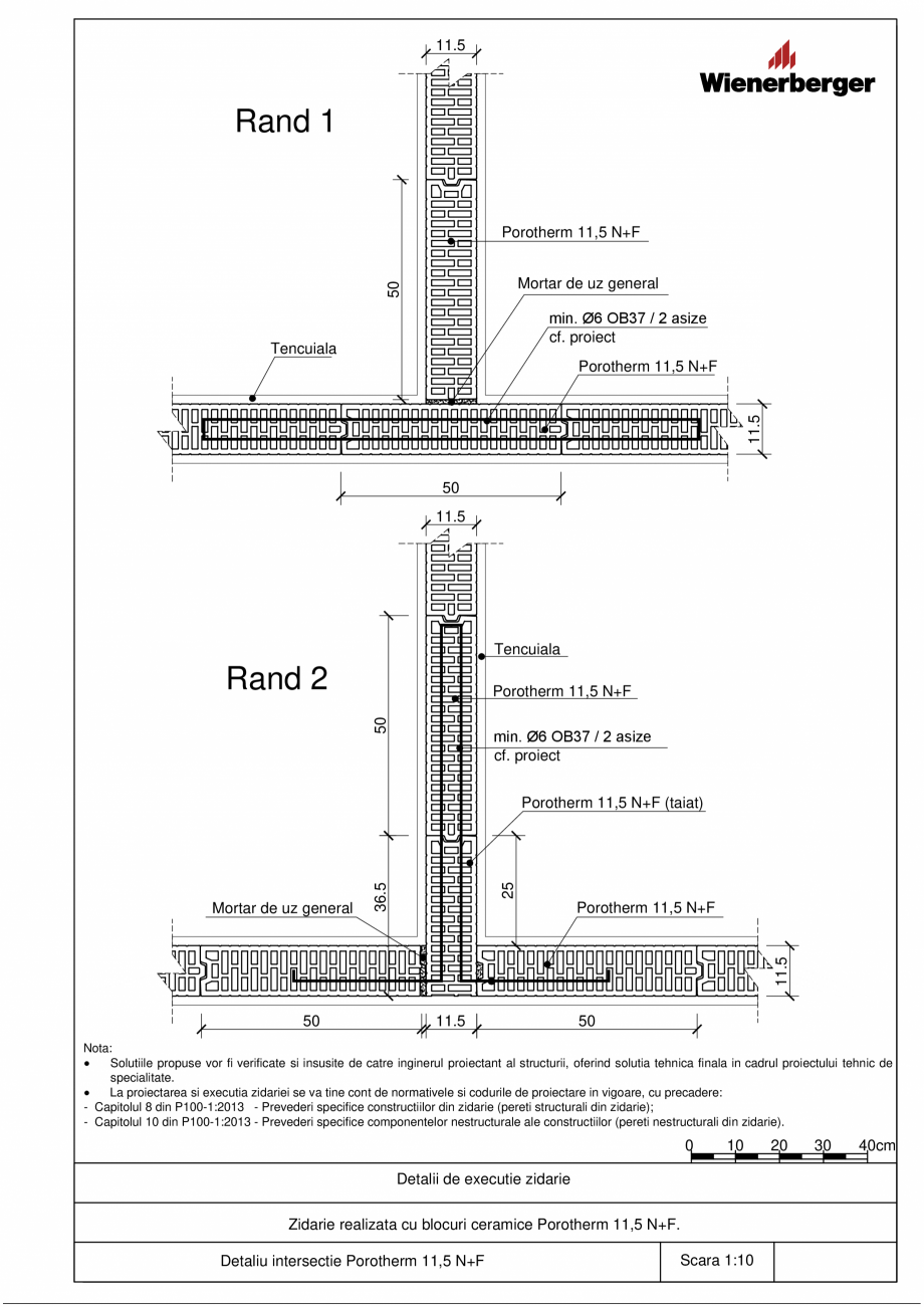 Pagina 5 - CAD-PDF Detalii tehnice bloc ceramic POROTHERM Detaliu de montaj 11.5 N+F 