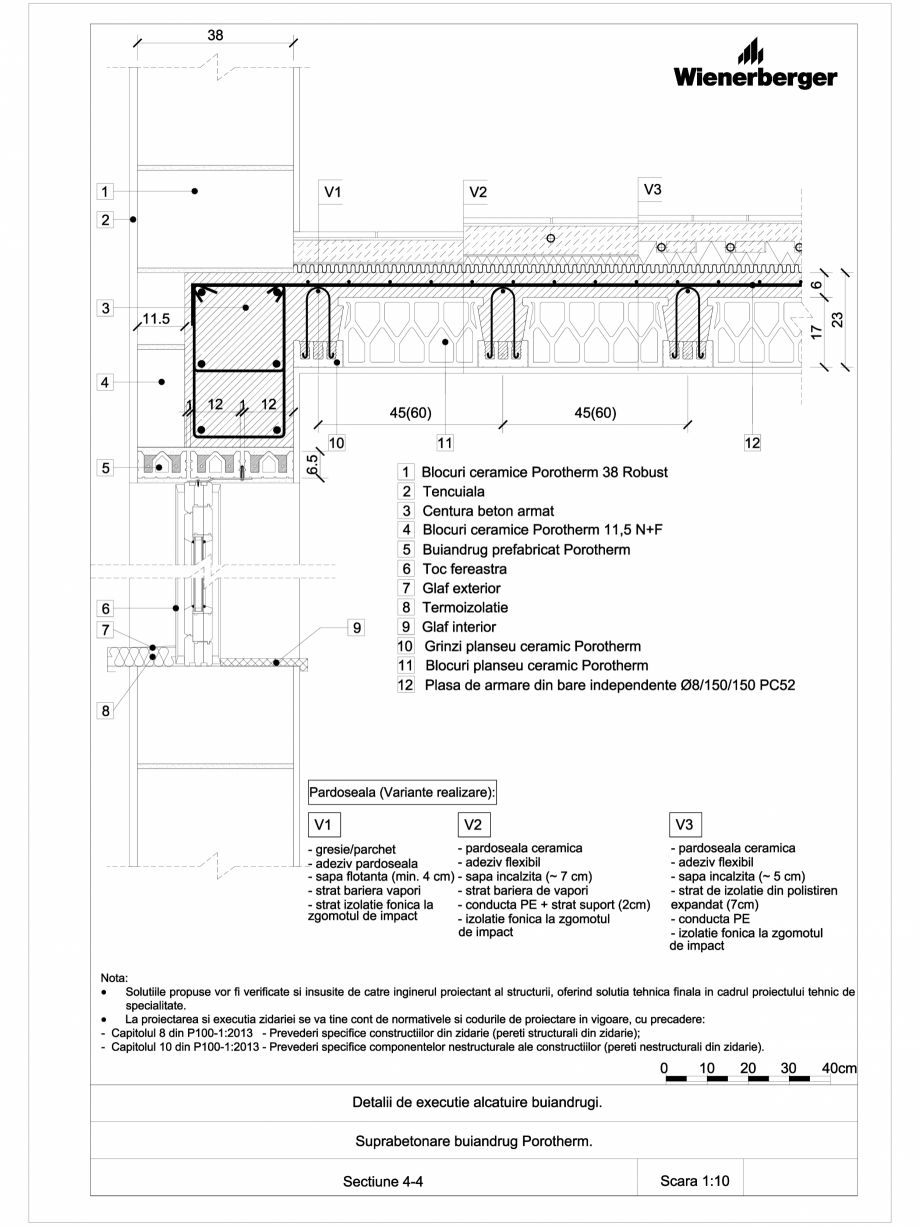 Pagina 1-CAD-DWG Detalii tehnice buiandrugi Porotherm POROTHERM Detaliu de montaj A12 