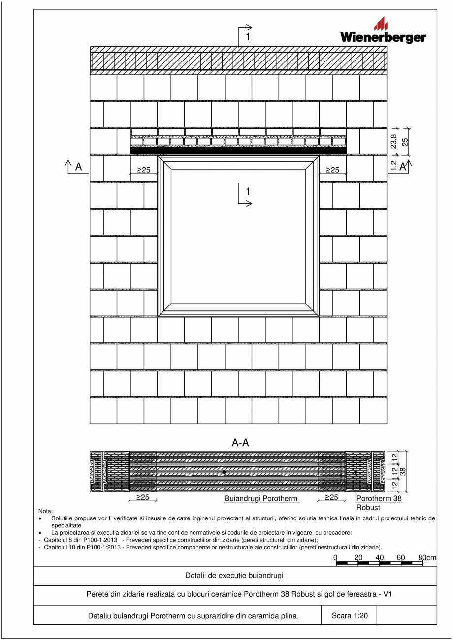 Pagina 1 - CAD-PDF Detalii tehnice buiandrugi Porotherm POROTHERM Detaliu de montaj A12 