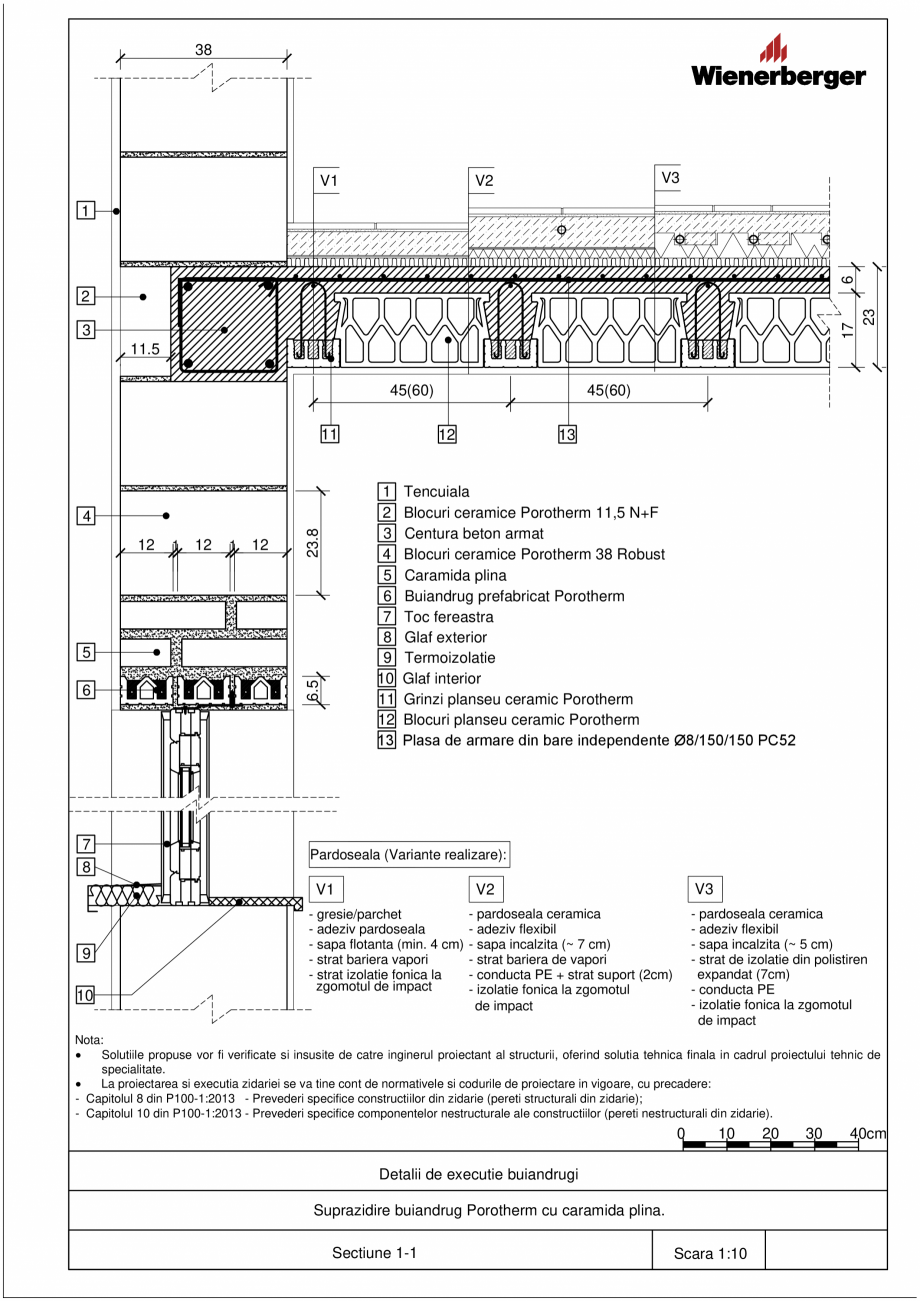 Pagina 2 - CAD-PDF Detalii tehnice buiandrugi Porotherm POROTHERM Detaliu de montaj A12 