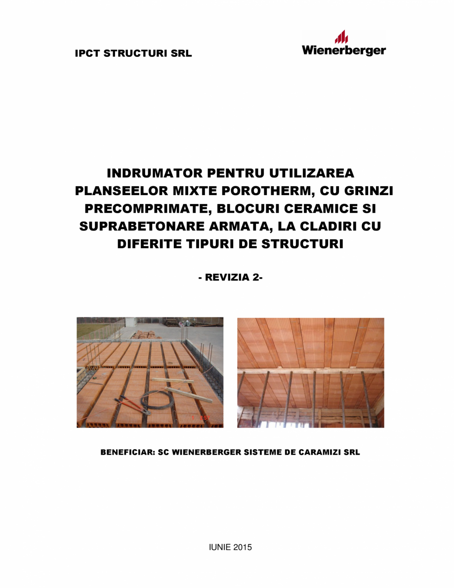 Pagina 1-Indrumator pentru utilizarea planseelor Porotherm POROTHERM 60, 45, grinda planseu Porotherm...