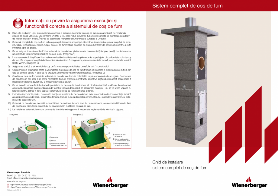 Pagina 1-Ghid instalare cos fum POROTHERM cos de fum universal Instructiuni montaj, utilizare Romana Sistem...