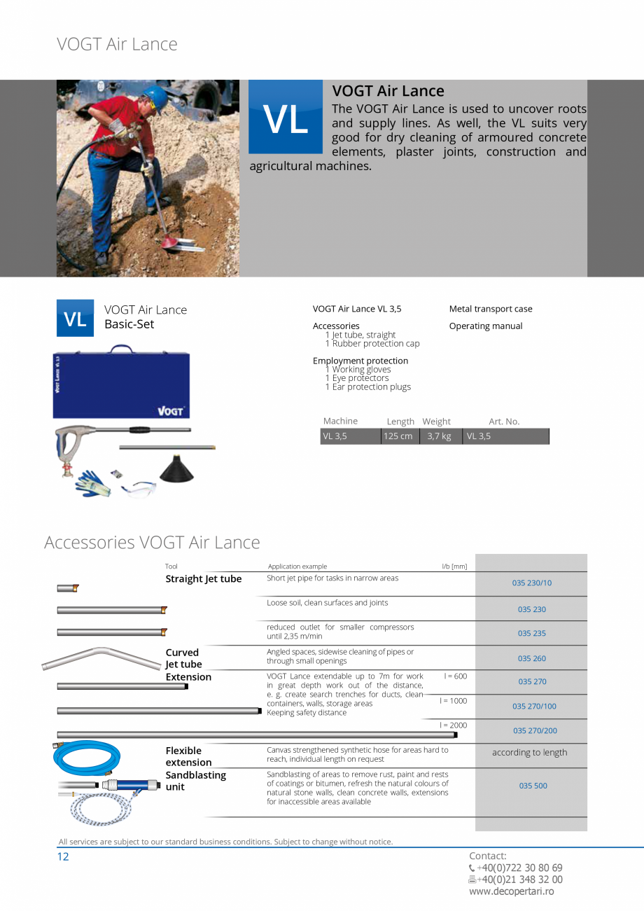 Pagina 12 -  Catalog produse VOGT 2015 VOGT Catalog, brosura Engleza nstruction
XL-Set

70 cm

VH...