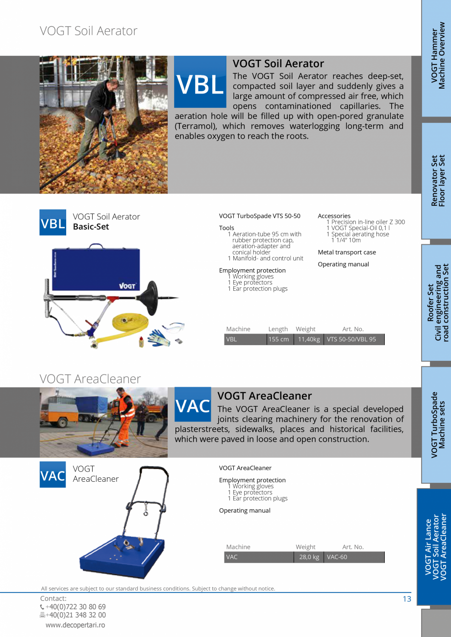 Pagina 13- Catalog produse VOGT 2015 VOGT Hammer VH 30-90 S XL Catalog, brosura Engleza Eye protectors
1 Ear...