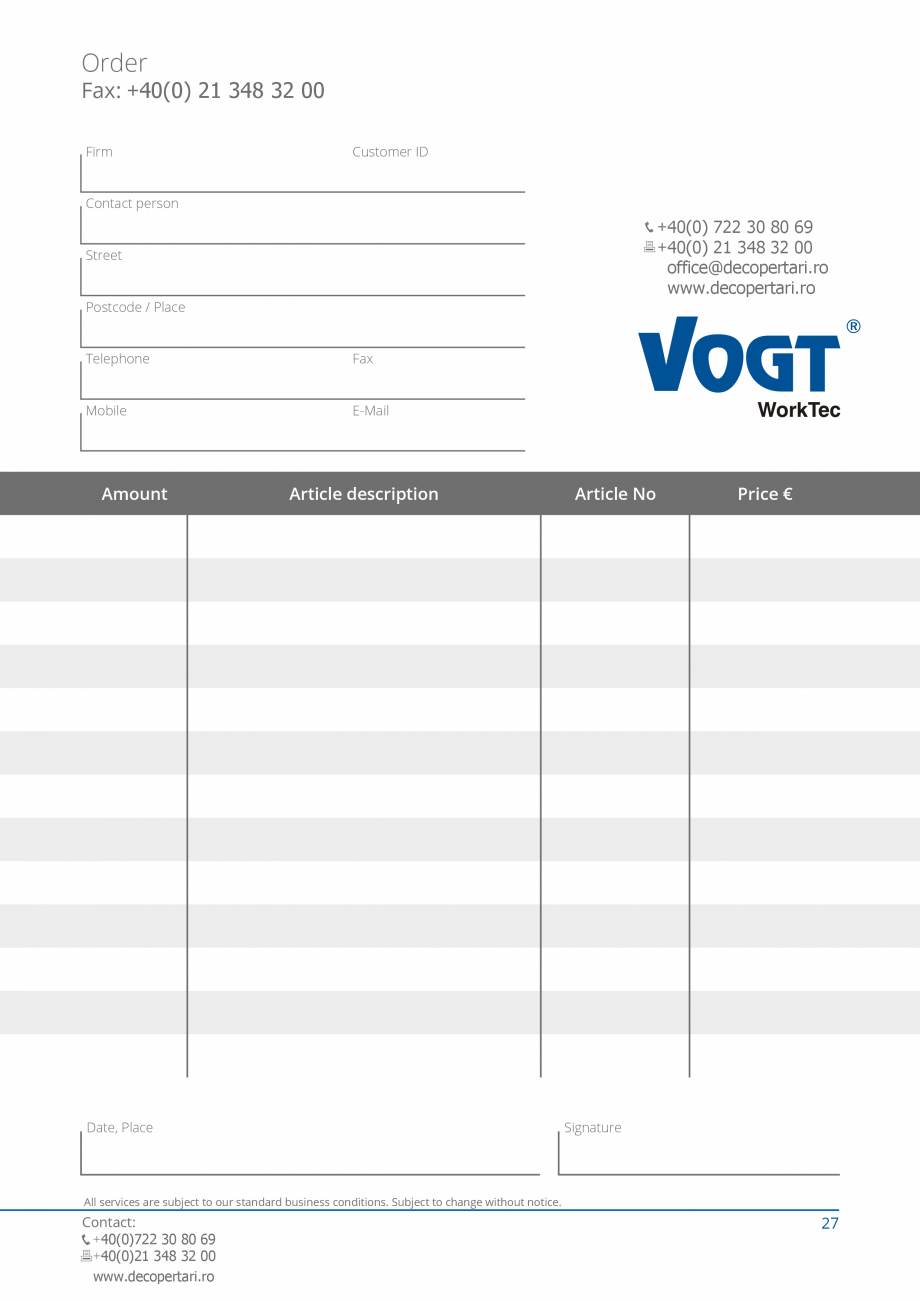 Pagina 27 -  Catalog produse VOGT 2015 VOGT Catalog, brosura Engleza l joints
 removing bonded...