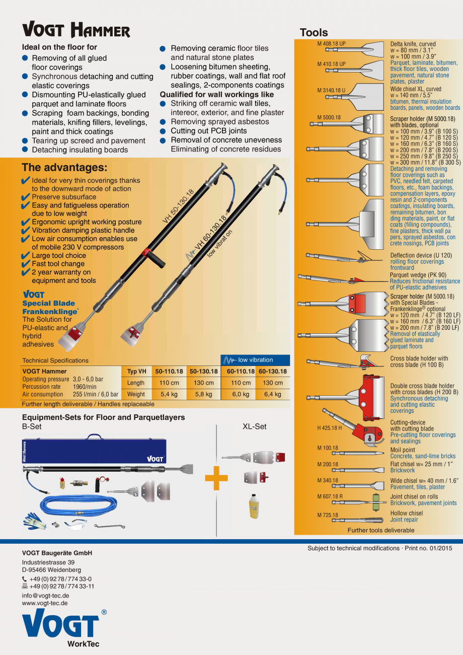 Pagina 2-Masini pentru decopertare pardoseli VOGT Hammer VH 50-130 B XL, Hammer VH 60-130 D XL Fisa tehnica...
