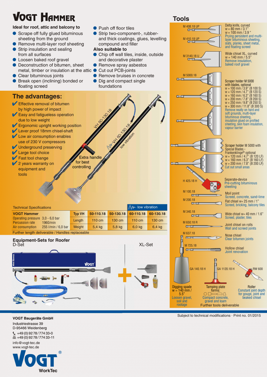 Pagina 2-Masini pentru decopertare pardoseli  VOGT Hammer VH 50-130 B XL, Hammer VH 60-130 D XL Fisa tehnica ...