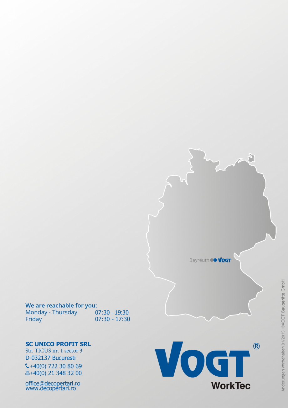 Pagina 28-Catalog produse VOGT 2015 VOGT Catalog, brosura Engleza 
GWA 140 H

GWA 140.18 H

trepanning root...