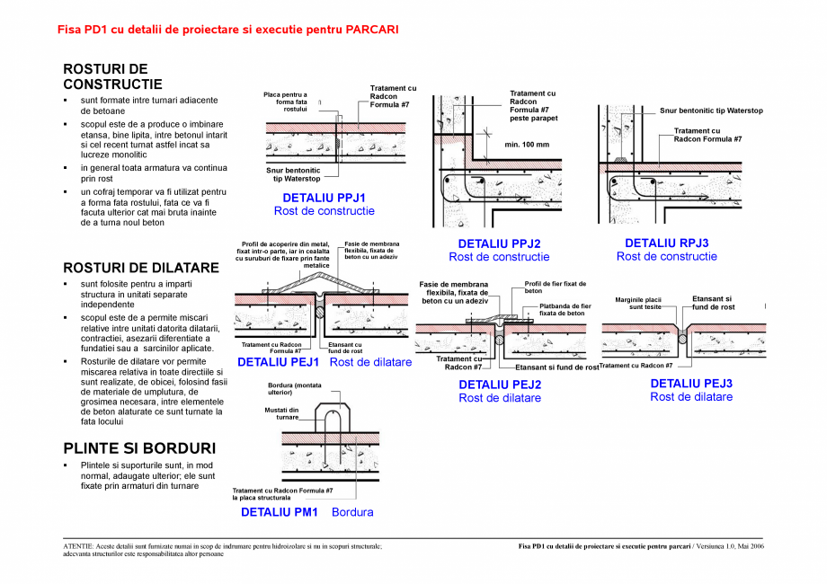Pagina 1-CAD-PDF Fisa PD1 /PD2 cu detalii de proiectare si executie pentru parcari UNICO PROFIT Detaliu de...