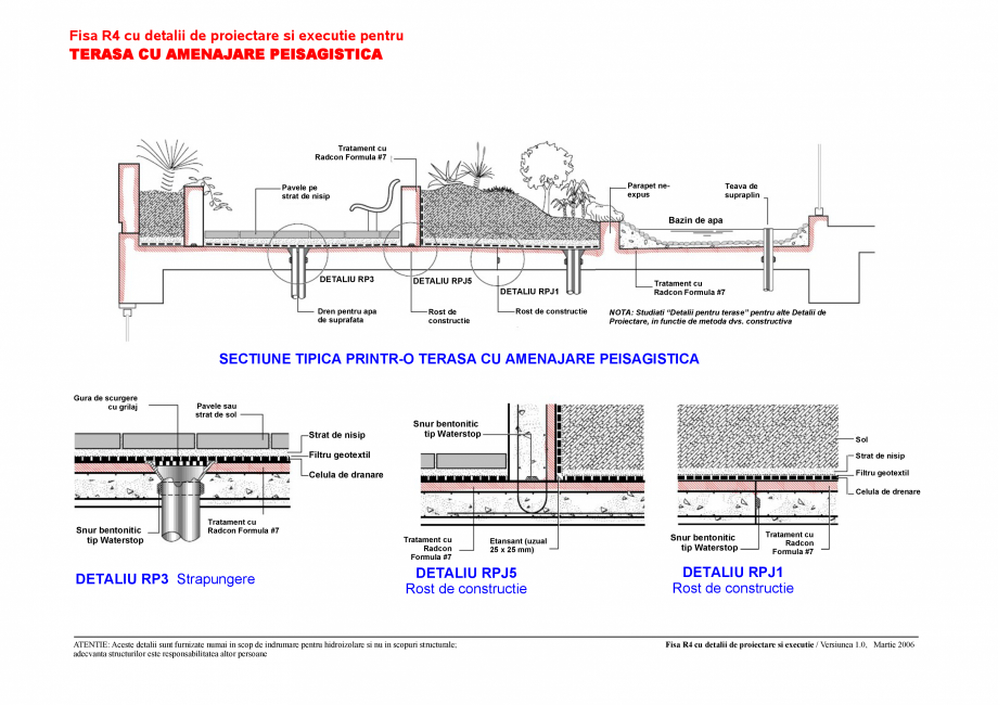 Pagina 1-CAD-PDF Fisa R4 cu detalii de proiectare si executie pentru terasa cu amenajare peisagistica UNICO...