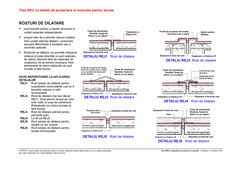 Pagina 2-CAD-PDF Fisa RD cu detalii de proiectare si executie pentru terase UNICO PROFIT Detaliu de montaj...