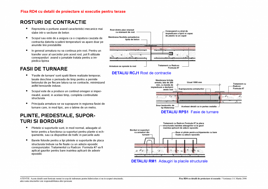 Pagina 4-CAD-PDF Fisa RD cu detalii de proiectare si executie pentru terase UNICO PROFIT Detaliu de montaj...