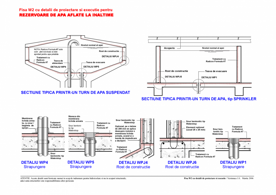 Pagina 1-CAD-PDF Fisa W2 cu detalii de proiectare si executie pentru rezervoare de apa aflate la inaltime...