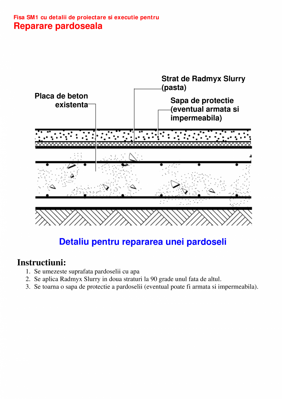 Pagina 1-CAD-PDF Fisa SM1 cu detalii de proiectare si executie pentru reparatii UNICO PROFIT Detaliu de...