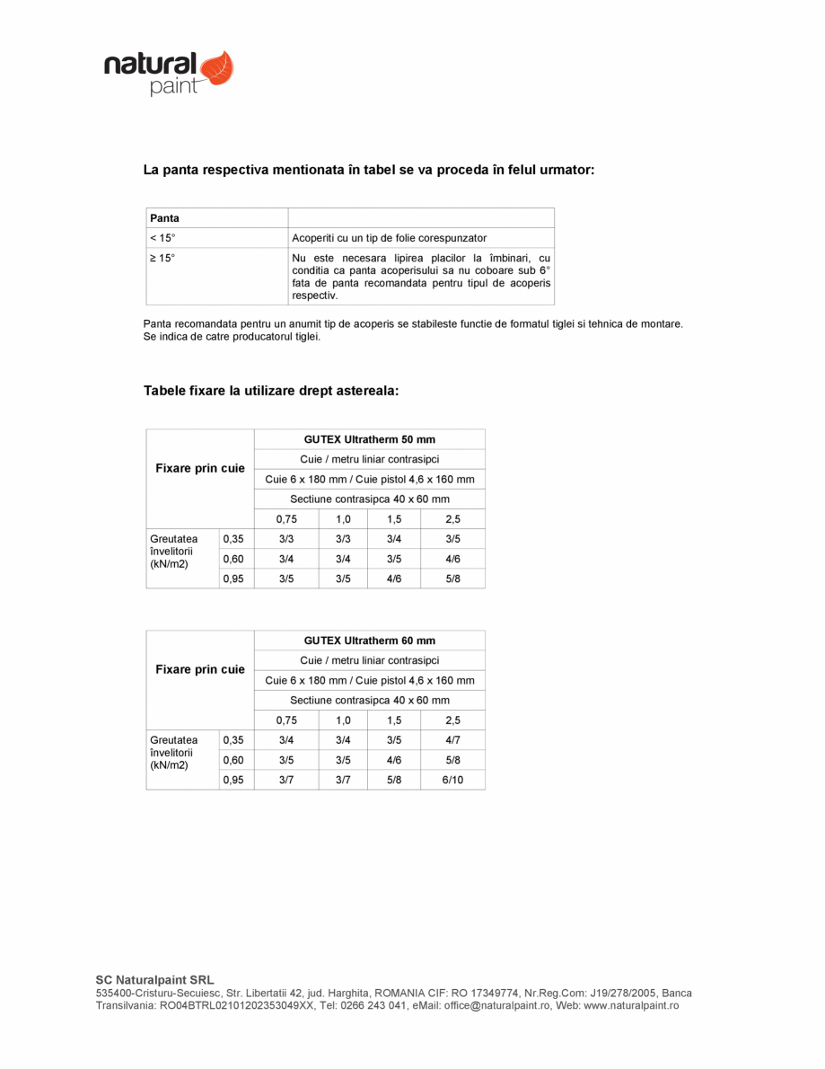Pagina 3-Placa izolanta pentru realizarea asterelii GUTEX Ultratherm Fisa tehnica Romana entare la...