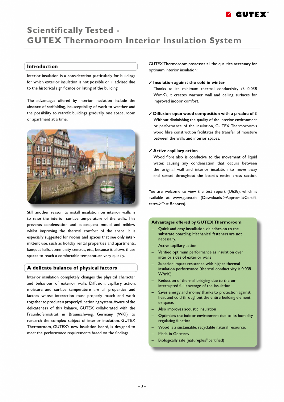 Pagina 3-Placa izolatoare monostrat din fibre lemnoase GUTEX Thermoroom Catalog, brosura Engleza mfort of the...