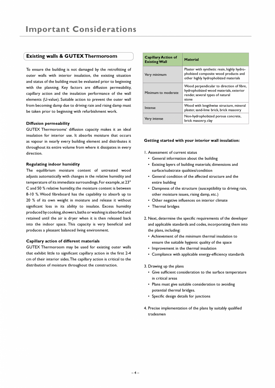 Pagina 4-Placa izolatoare monostrat din fibre lemnoase GUTEX Thermoroom Catalog, brosura Engleza s of this...