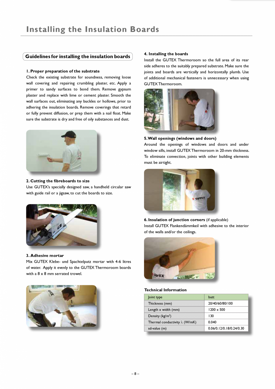 Pagina 8-Placa izolatoare monostrat din fibre lemnoase GUTEX Thermoroom Catalog, brosura Engleza...