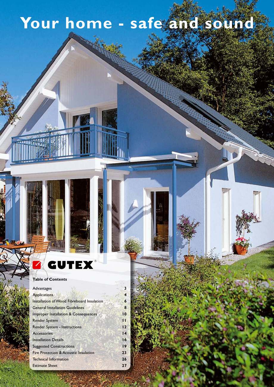 Pagina 1-Placa din fibre lemnoase suport pentru tencuieli GUTEX Thermowall Catalog, brosura Engleza External ...