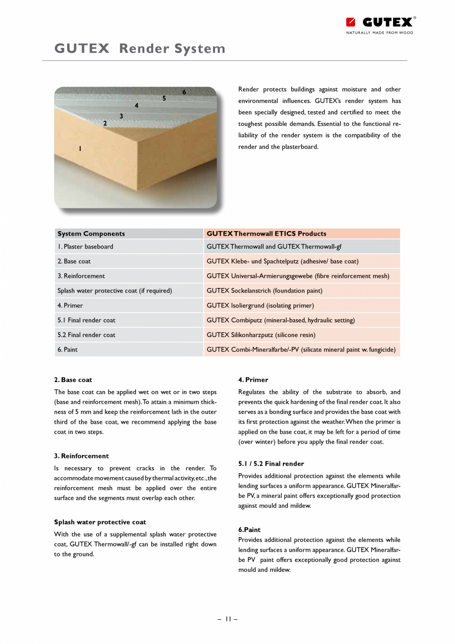Pagina 11 - Placa din fibre lemnoase suport pentru tencuieli GUTEX Thermowall Catalog, brosura...