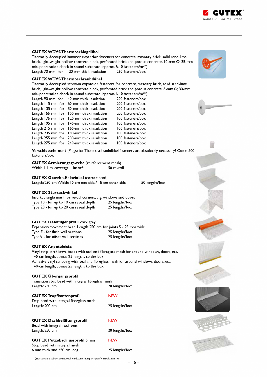 Pagina 15-Placa din fibre lemnoase suport pentru tencuieli GUTEX Thermowall Catalog, brosura Engleza atige...