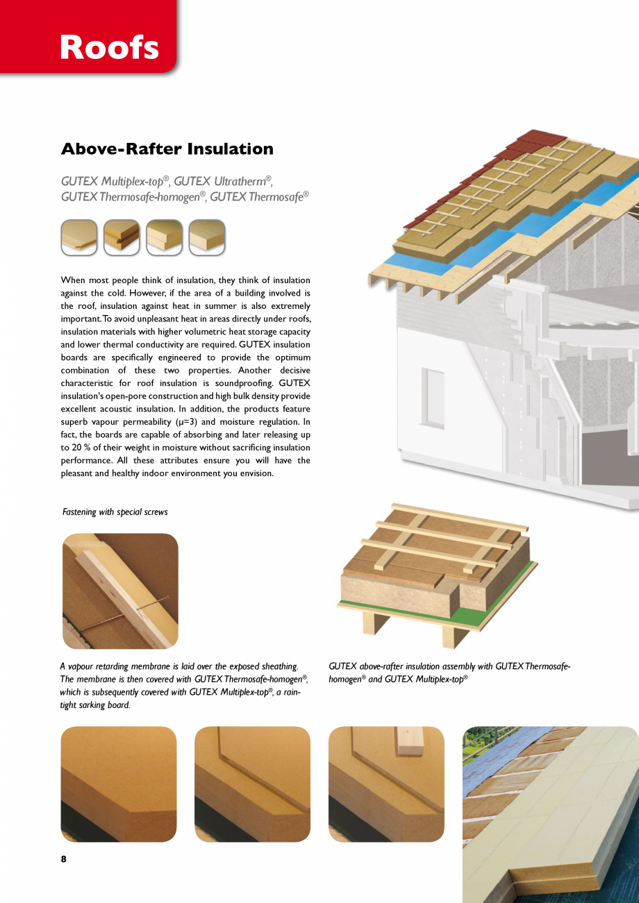 Pagina 8-Aplicarea si instalarea placilor din fibre lemnoase GUTEX Multiplex-top, Multitherm, Thermoflex,...