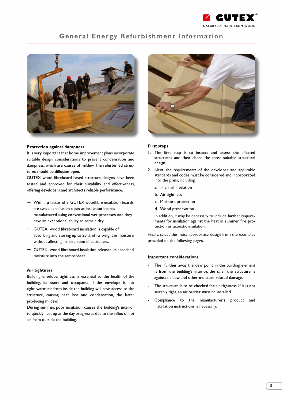 Pagina 5-Renovarea energetica a cladirilor cu placi din fibre lemnoase Gutex GUTEX Multiplex-top, Multitherm,...