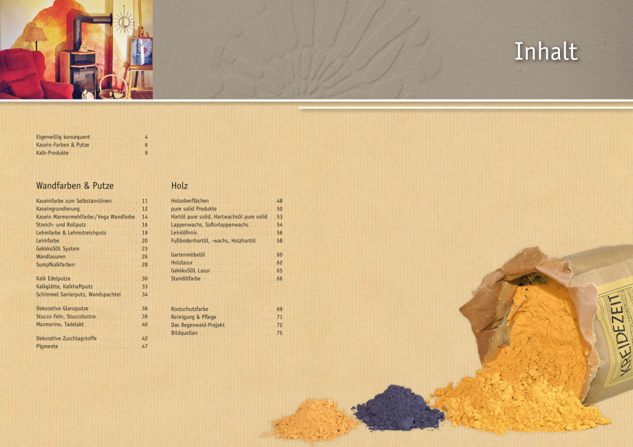 Pagina 2-Tencuieli decorative KREIDEZEIT 960.2-960.3, 968-969, 980-982, Tadelakt 275.1-275.4 Catalog, brosura...