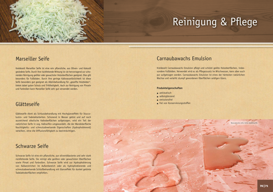 Pagina 36-Tencuieli decorative KREIDEZEIT 960.2-960.3, 968-969, 980-982, Tadelakt 275.1-275.4 Catalog, brosura...