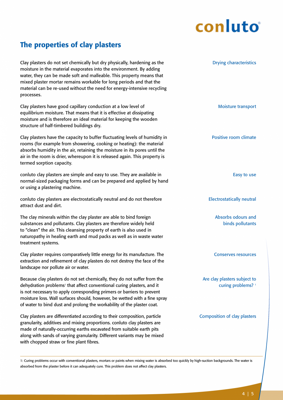 Pagina 5-Tencuieli de argila pentru interior conluto Catalog, brosura Engleza . . . . . . . . . . . . . . . ....