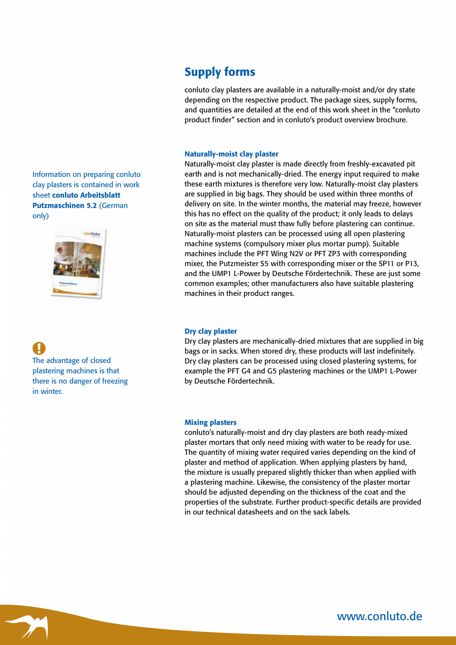 Pagina 6-Tencuieli de argila pentru interior conluto Catalog, brosura Engleza wool insulation boards . . . . ...