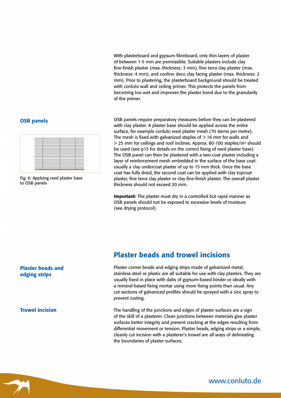 Pagina 18-Tencuieli de argila pentru interior conluto Catalog, brosura Engleza y-moist or dry
mix in big bags ...