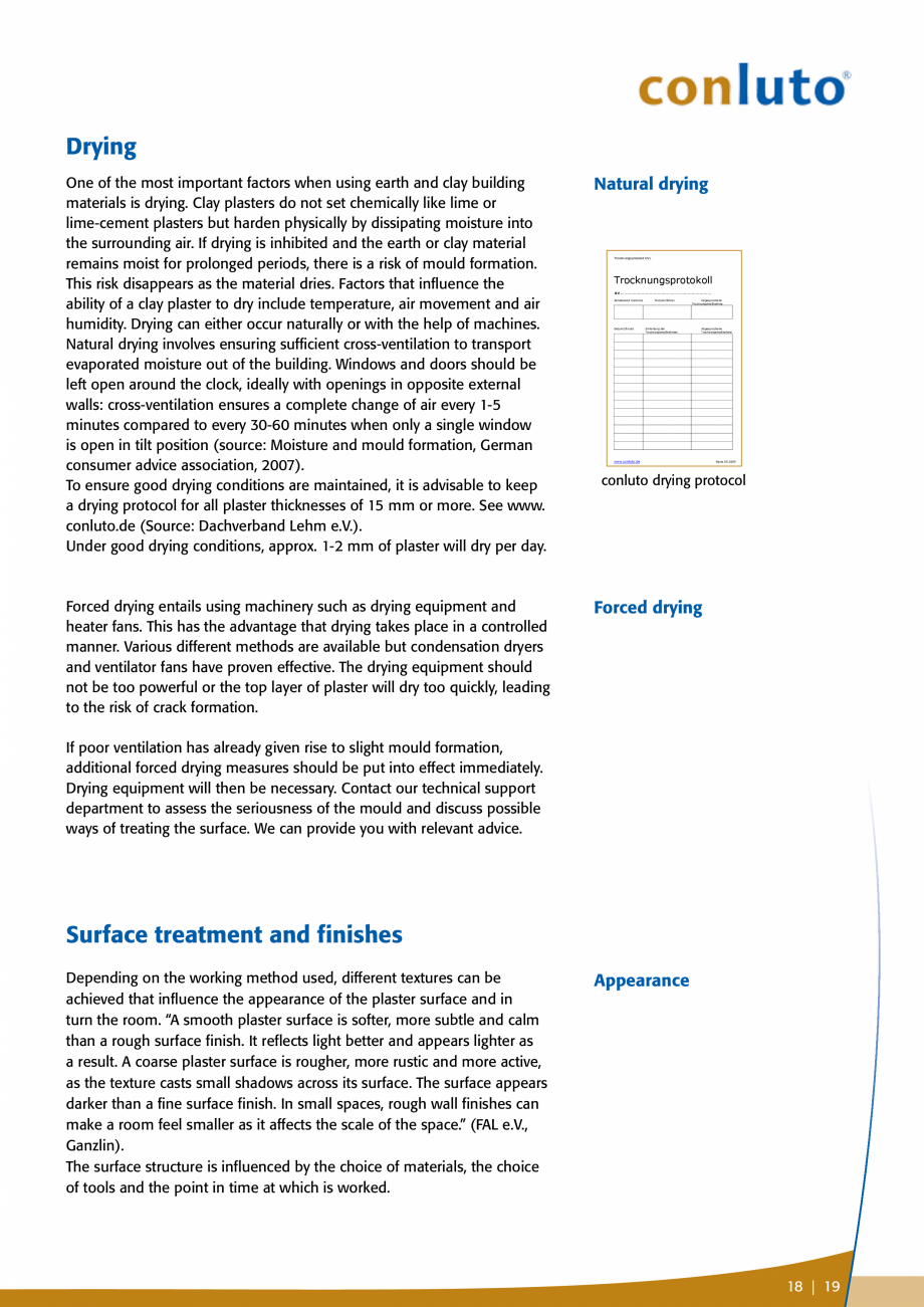 Pagina 19-Tencuieli de argila pentru interior conluto Catalog, brosura Engleza el. conluto topcoat plaster is ...