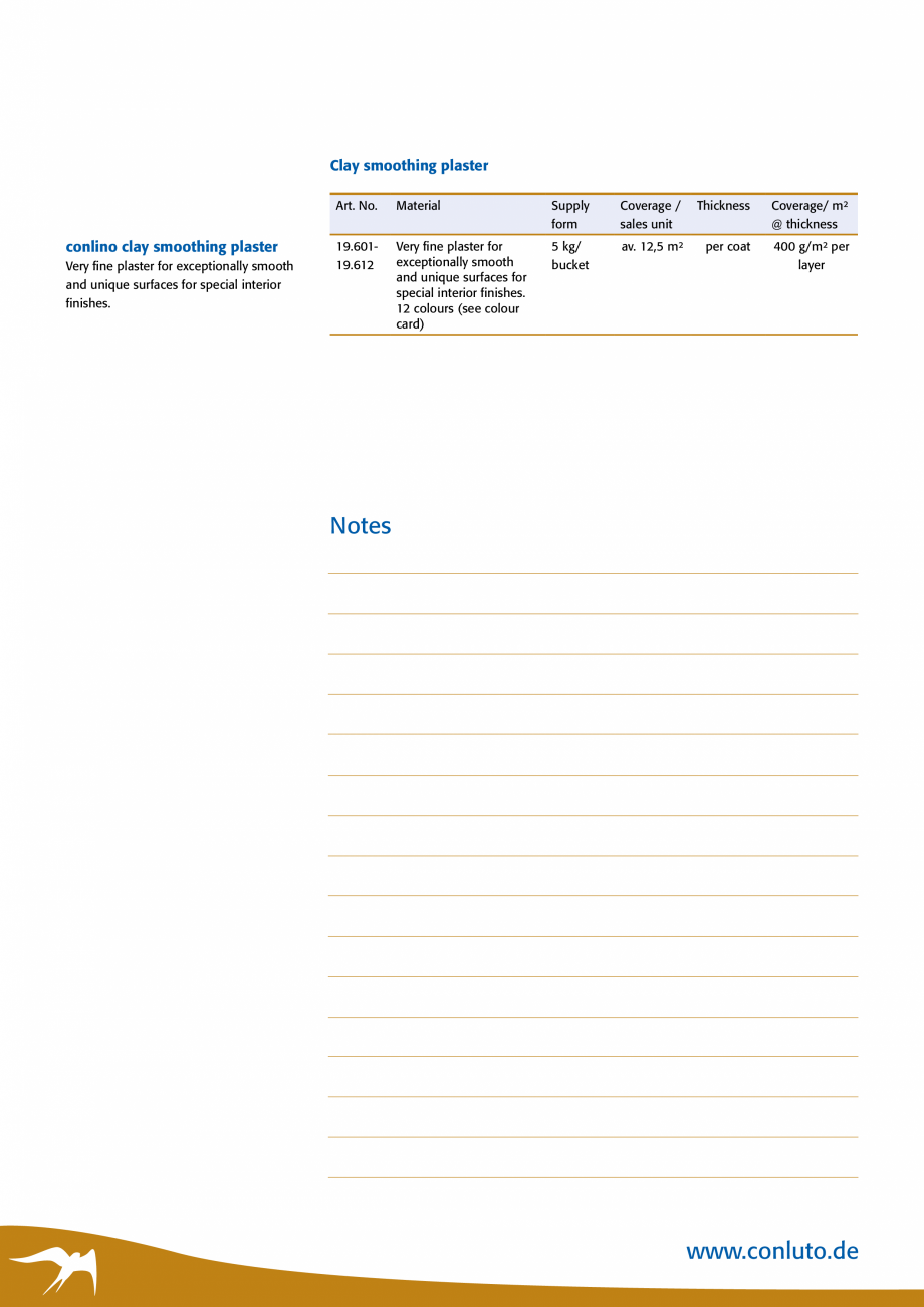 Pagina 26 - Tencuieli de argila pentru interior conluto Catalog, brosura Engleza ff, pre-wet with...