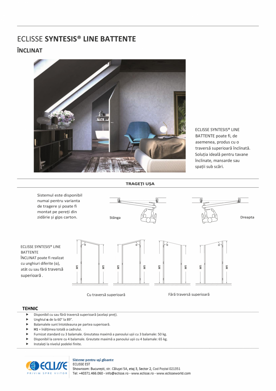 Pagina 1 - Sistemul ECLISSE SYNTESIS® LINE BATTENTE inclinat  Catalog, brosura Romana ECLISSE...