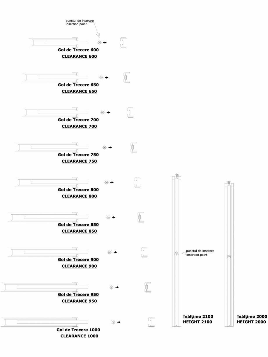 Pagina 1-CAD-DWG Sistem pentru glisarea unei usi UNICO SP 125 - versiunea gips-carton ECLISSE Detaliu de...